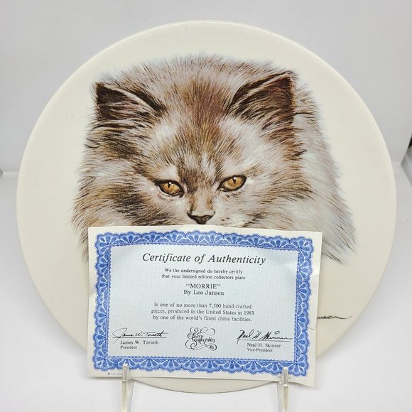 1983 Kern Collectibles 'Morrie' Kitty Cats Plate by Leo Jansen - Picture 4 of 6